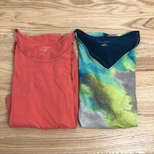 Maternity Shirt Bundle XL Liz Lange Motherhood Blue Pink